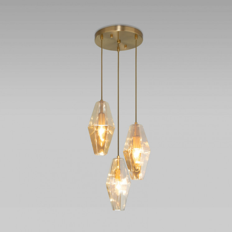 Подвесной светильник Eurosvet 50236/3 янтарный Prism