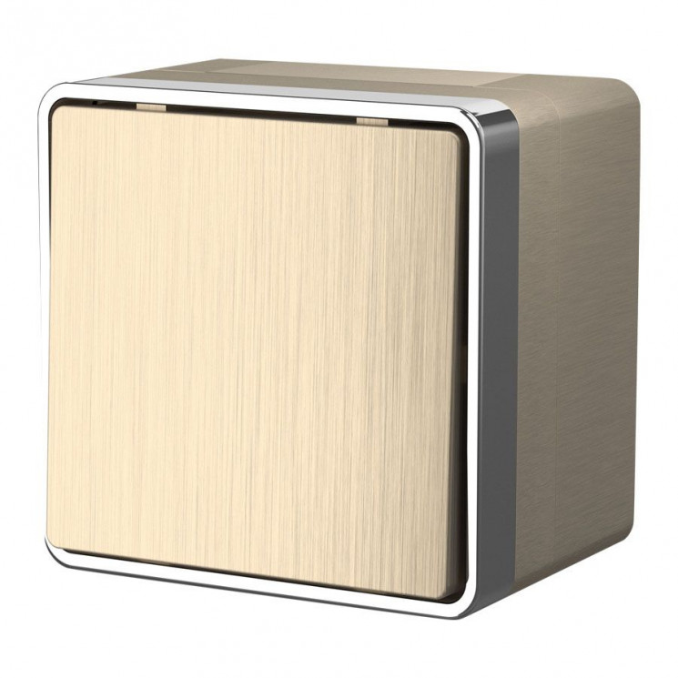 Выключатель одноклавишный влагозащищенный Gallant (шампань рифленый) W5010210 Werkel