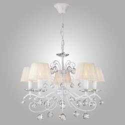 Подвесной светильник  Eurosvet Эстель 10058/5 белый с золотом/прозрачный хрусталь Strotskis