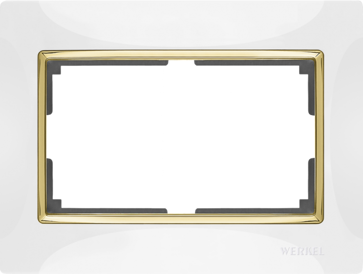 Рамка для двойной розетки белый/золото Werkel W0081933 (WL03-Frame-01-DBL-white-GD Snabb)
