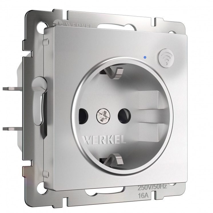 Умная встраиваемая розетка с заземлением с защитными шторками W1171606 Werkel