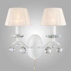 Светильник настенный Eurosvet Эстель 10058/2 белый с золотом/прозрачный хрусталь Strotskis