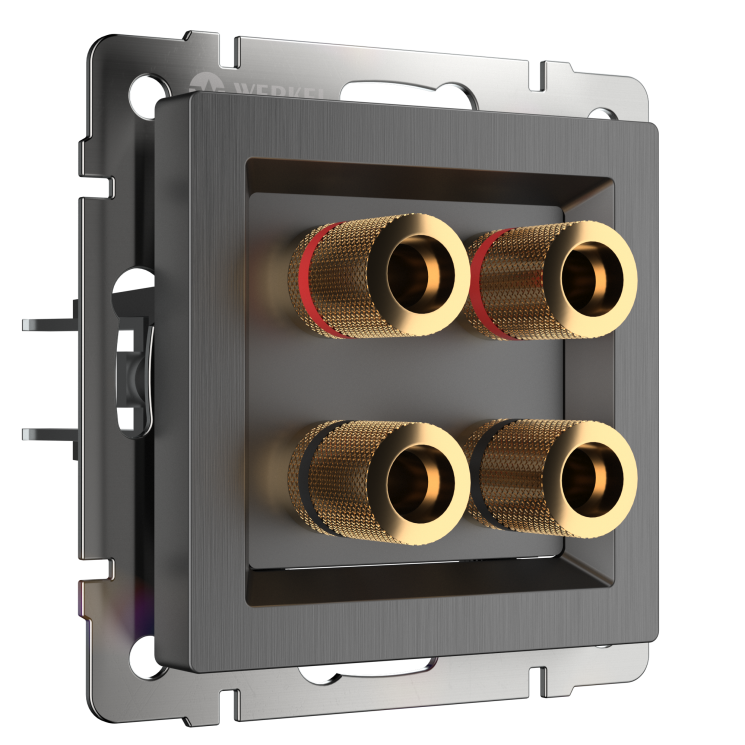 Акустическая розетка Werkel графит рифленый W1185004 (WL04-AUDIOx4)