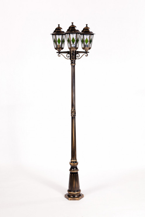 Уличный фонарный столб YAOHUALUX 79809lgB Gb PETERSBURG lead GLASS