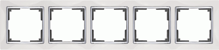 Рамка на 5 постов Werkel W0051901 (WL03-Frame-05 Белый / серебро)
