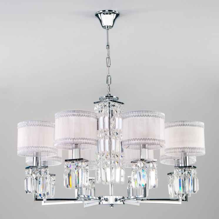 Подвесной светильник  Eurosvet Zaffiro 10099/8 хром/прозрачный хрусталь Strotskis