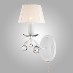 Светильник настенный Eurosvet Эстель 10058/1 белый с золотом/прозрачный хрусталь Strotskis