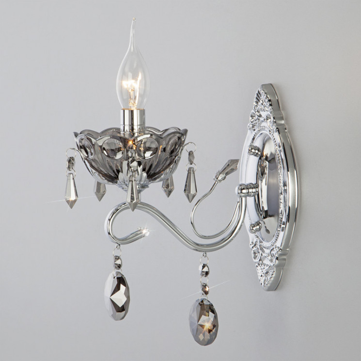 Бра Eurosvet 10103/1 хром/дымчатый хрусталь Strotskis Teodore