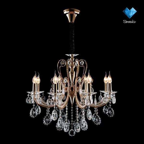Люстра Eurosvet 10048/8 золото/прозрачный хрусталь Strotskis