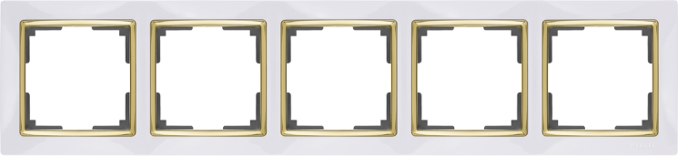 Рамка на 5 постов белый/золото Werkel W0051933 (WL03-Frame-05-white-GD Snabb)