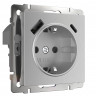 Розетка с быстрой зарядкой USB Type A+С серебряный рифленый W1171709 Werkel