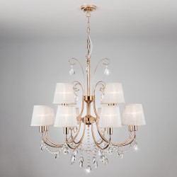 Подвесной светильник  Eurosvet Emiliana 10087/12 золото/прозрачный хрусталь Strotskis