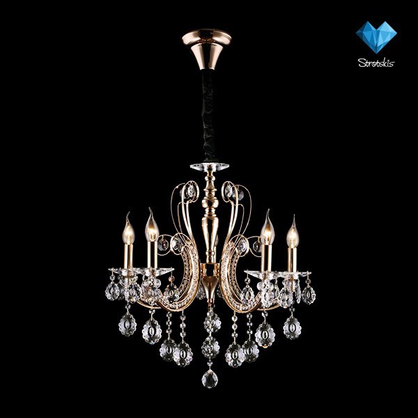 Люстра Eurosvet 10048/5 золото/прозрачный хрусталь Strotskis