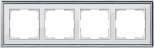 Рамка на 4 поста хром/белый Werkel W0041331 (WL17-Frame-04 Palacio)