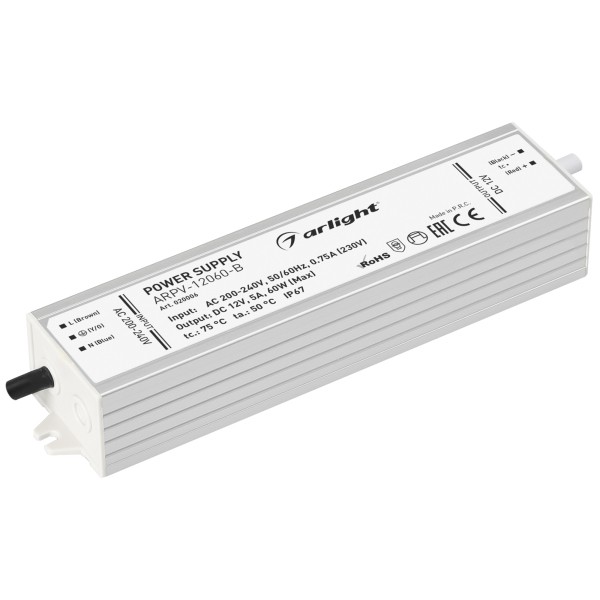 Блок питания Arlight ARPV-12060-B (12V, 5.0A, 60W) 020006