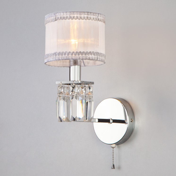 Настенный светильник  Eurosvet Zaffiro 10099/1 хром/прозрачный хрусталь Strotskis