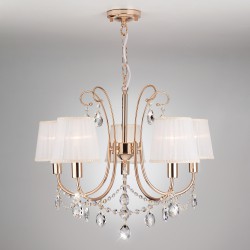 Подвесной светильник  Eurosvet Emiliana 10087/5 золото/прозрачный хрусталь Strotskis
