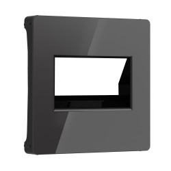 Накладка для двойной розетки Еthernet RJ-45 (черный акрил) Werkel W1191148