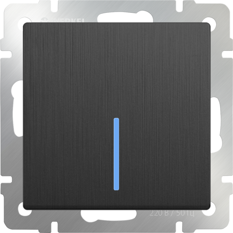 Выключатель одноклавишный с подсветкой Werkel графит рифленый W1110104 (WL04-SW-1G-LED)