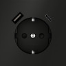 Розетка встраиваемая S70 с заземлением и защитными шторками, 16А, с USB, A+С VOLTUM VLS040508 черный