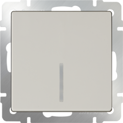 Выключатель одноклавишный с подсветкой слоновая кость Werkel W1110103 (WL03-SW-1G-LED-ivory)