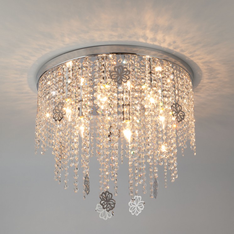 Потолочный светильник  Eurosvet Flower 10083/6 хром/прозрачный хрусталь Strotskis