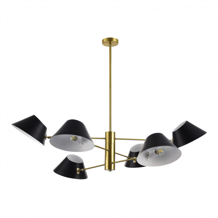 Светильник подвесной EVOLUCE Латунь/Черный, Белый E14 6*60W          SLE1253-343-06
