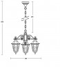 Подвесной уличный светильник YAOHUALUX 79870lg/3 Bl PETERSBURG lead GLASS