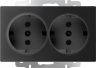 Розетка двойная с заземлением черный матовый Werkel W1172008 (WL08-SKG-02-IP20)