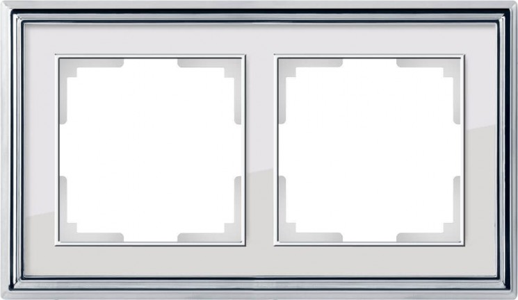 Рамка на 2 поста Werkel W0021331 (WL17-Frame-02 хром/белый)