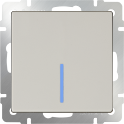 Выключатель одноклавишный проходной с подсветкой слоновая кость Werkel WL03-SW-1G-2W-LED-ivory