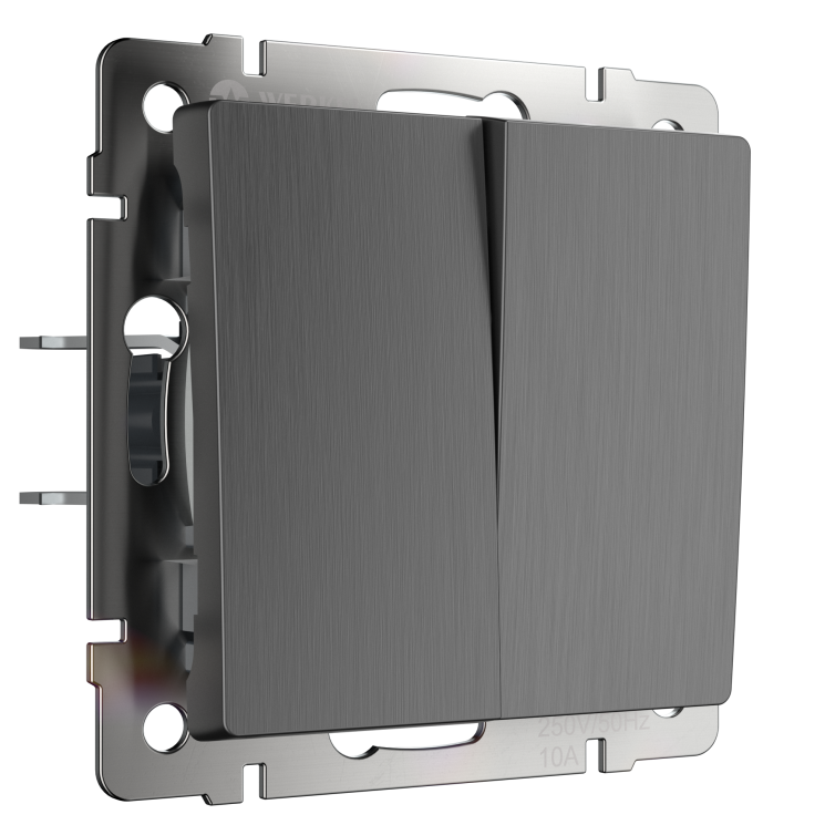 Выключатель двухклавишный Werkel графит рифленый W1120004 (WL04-SW-2G)