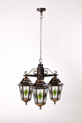 Подвесной уличный светильник YAOHUALUX 79870lg/3 Gb PETERSBURG lead GLASS