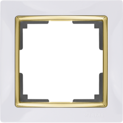 Рамка на 1 пост белый/золото Werkel W0011933 (WL03-Frame-01-white-GD Snabb)
