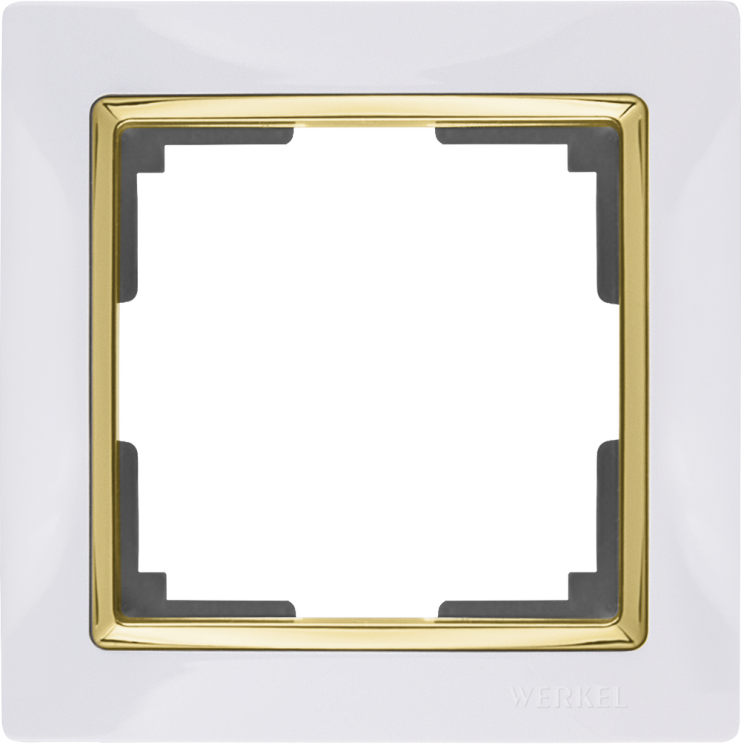 Рамка на 1 пост белый/золото Werkel W0011933 (WL03-Frame-01-white-GD Snabb)