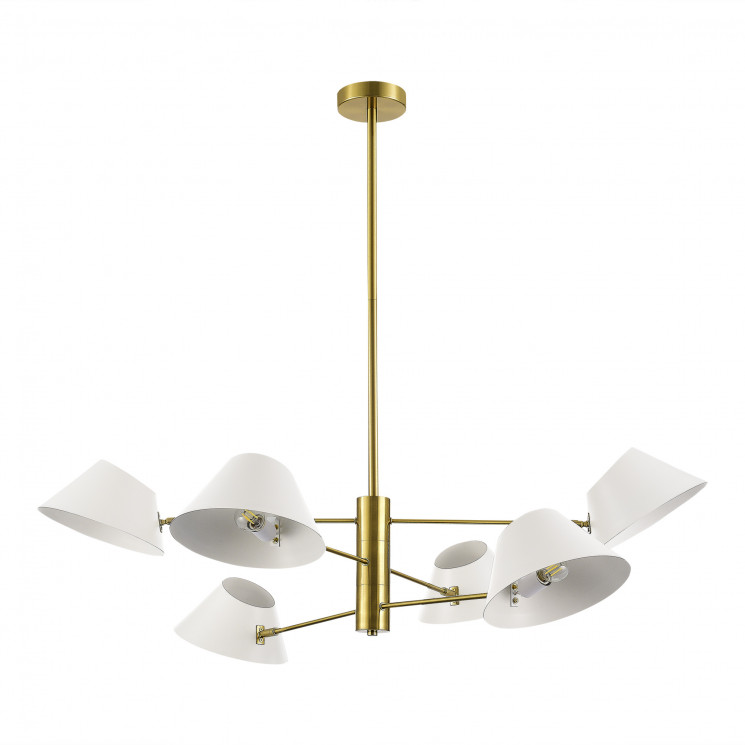 Светильник подвесной EVOLUCE Латунь/Белый E14 6*60W           SLE1253-353-06