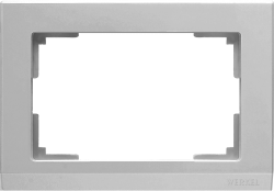 Рамка для двойной розетки серебряный Werkel W0081806 (WL04-Frame-01-DBL Stark)