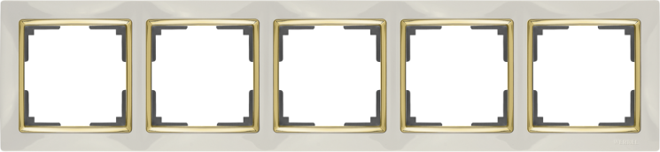 Рамка на 5  постов слоновая кость/золото Werkel W0051932 (WL03-Frame-05-ivory-GD Snabb)