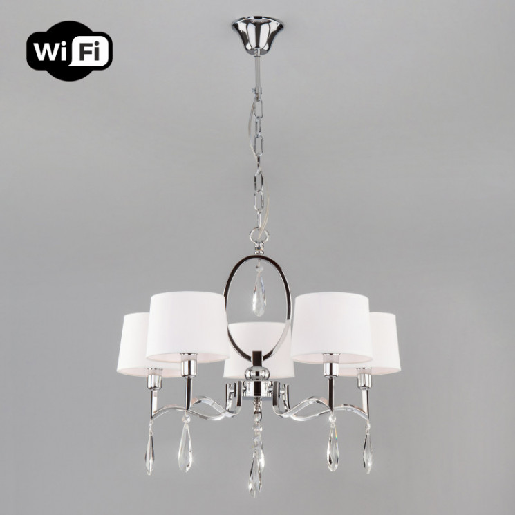 Подвесная люстра Eurosvet 10127/5 хром/прозрачный хрусталь Strotskis Smart (10093/5) MADERA