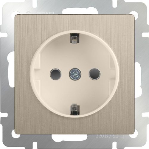 Розетка с заземлением шампань рифленый Werkel W1171010 (WL10-SKG-01-IP20)