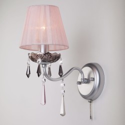 Настенный светильник Eurosvet 10086/1 серебро/дымчатый хрусталь Strotskis Rosetta