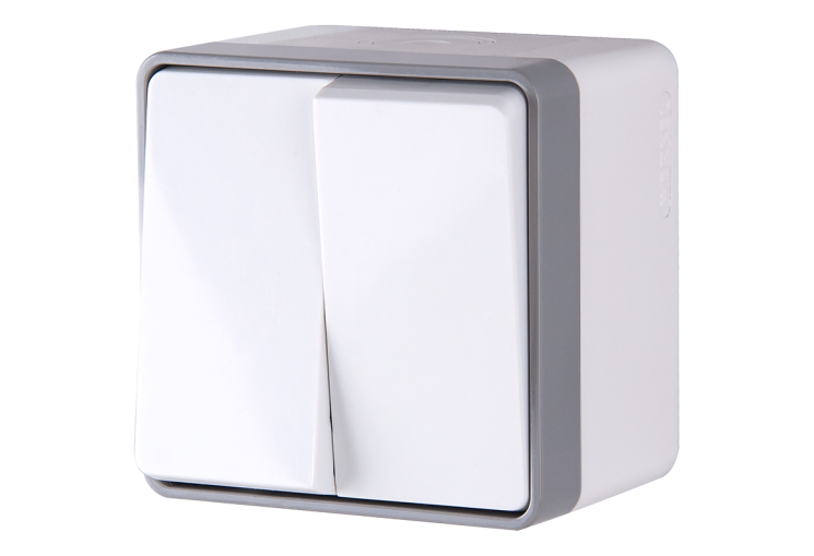 Выключатель двухклавишный влагозащищенный Gallant белый Werkel WL15-03-02(W5020201)