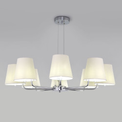Подвесная люстра с тканевыми абажурами Eurosvet 60155/8 хром Amaretto