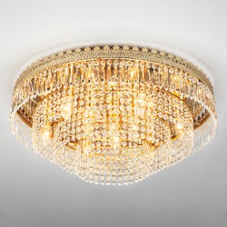 Потолочный светильник  Eurosvet Diadema 10078/10 золото/прозрачный хрусталь Strotskis