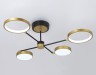 Потолочный светильник Ambrella Light FL5153/4 BK/GD золото 56W 3000K/4200K/6400K 742*742*222 (ПДУ ИК)