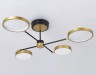 Потолочный светильник Ambrella Light FL5153/4 BK/GD золото 56W 3000K/4200K/6400K 742*742*222 (ПДУ ИК)