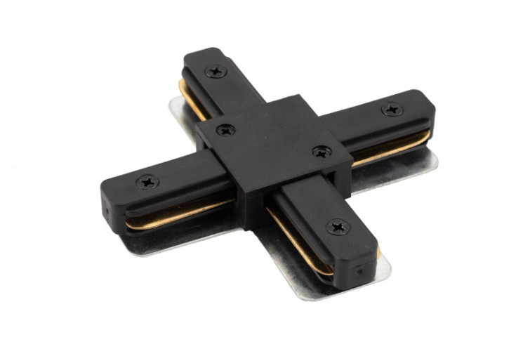 Соединитель для шинопровода X-образный, черный Denkirs TR1104-BK