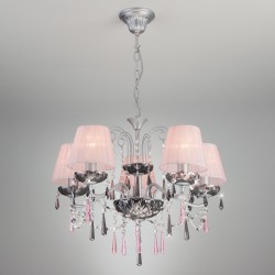 Подвесной светильник Eurosvet 10086/5 серебро/дымчатый хрусталь Strotskis Rosetta