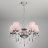 Подвесной светильник Eurosvet 10086/5 серебро/дымчатый хрусталь Strotskis Rosetta