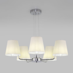 Подвесная люстра с тканевыми абажурами Eurosvet 60155/5 хром Amaretto